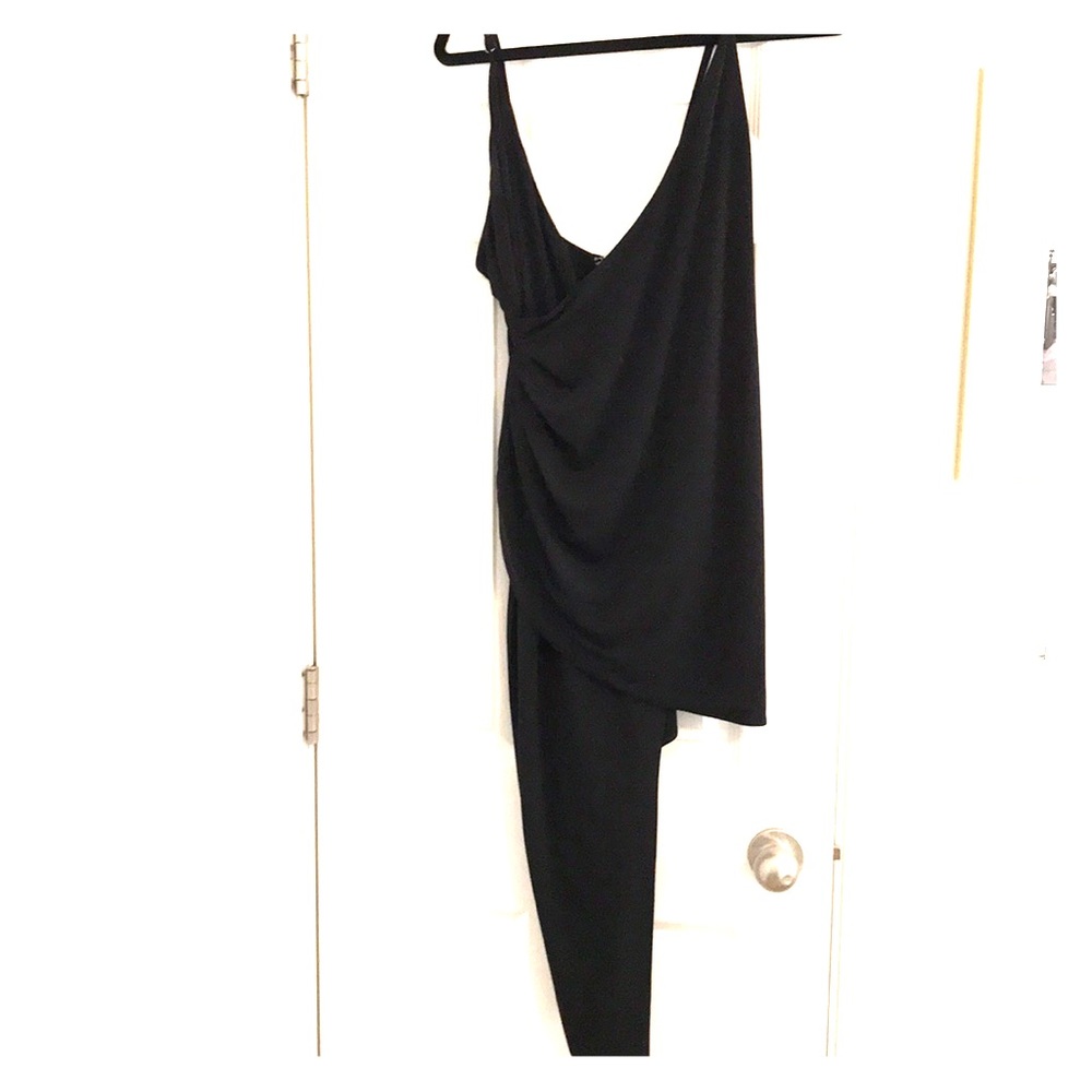 Black high-low dress